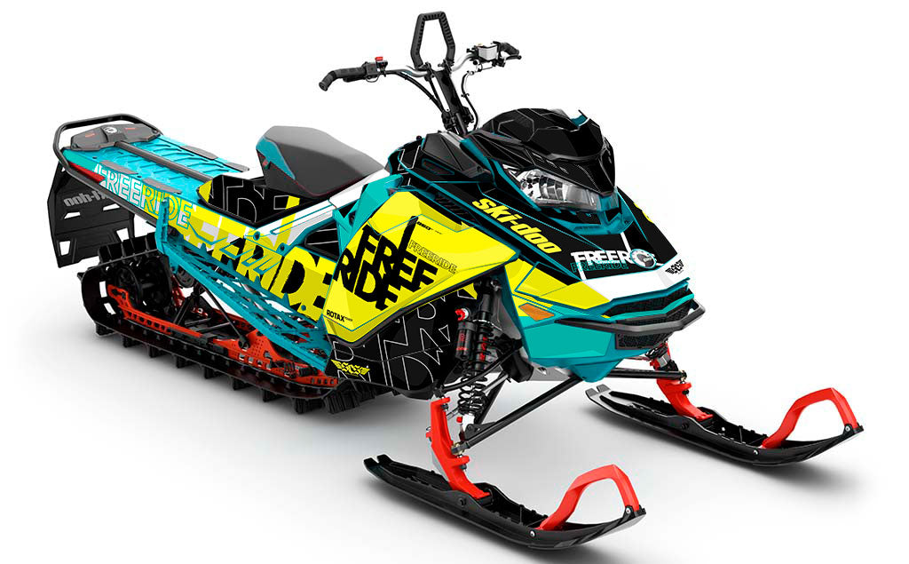 Replay Blue Green Ski-Doo REV Gen4 Freeride Premium Coverage Sled Wrap