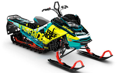 Replay Blue Green Ski-Doo REV Gen4 Freeride Full Coverage Sled Wrap