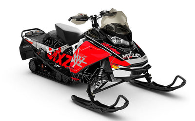 Replay Red Grey Ski-Doo REV Gen4 MXZ Premium Coverage Sled Wrap