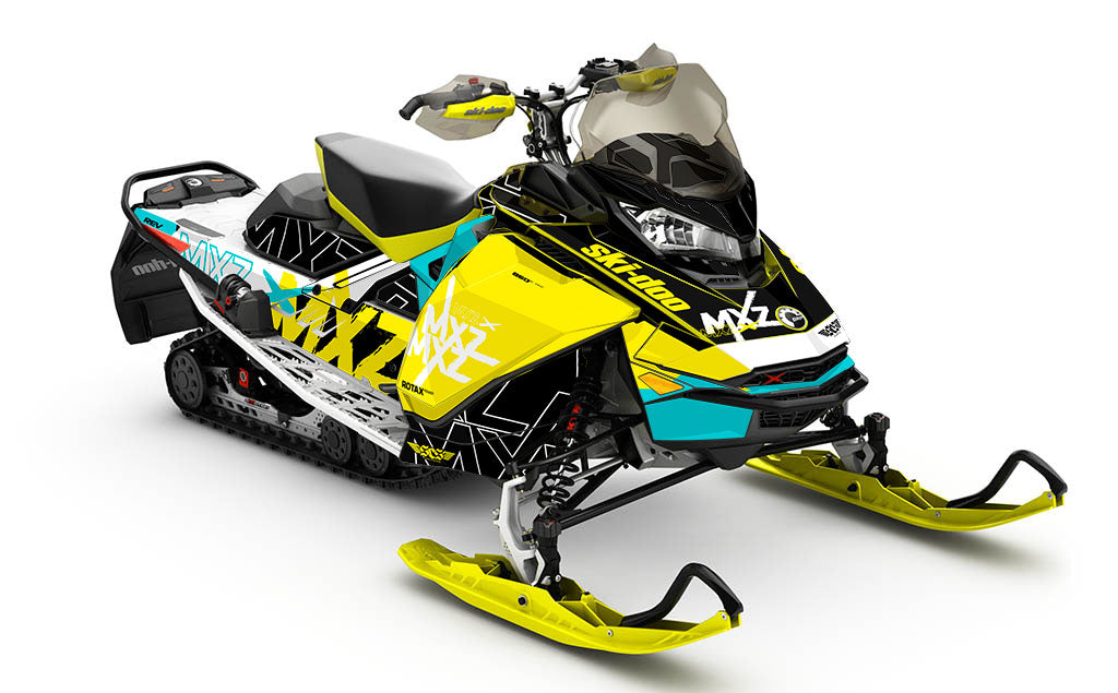 Replay Yellow Grey Ski-Doo REV Gen4 MXZ Premium Coverage Sled Wrap