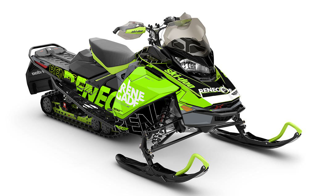 Replay Black Green Ski-Doo REV Gen4 Renegade Partial Coverage Sled Wrap