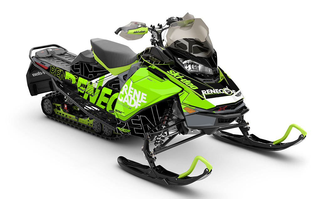 Replay Black Green Ski-Doo REV Gen4 Renegade Less Coverage Sled Wrap