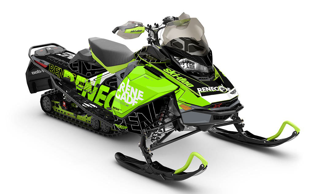 Replay Black Green Ski-Doo REV Gen4 Renegade Prem Coverage Sled Wrap