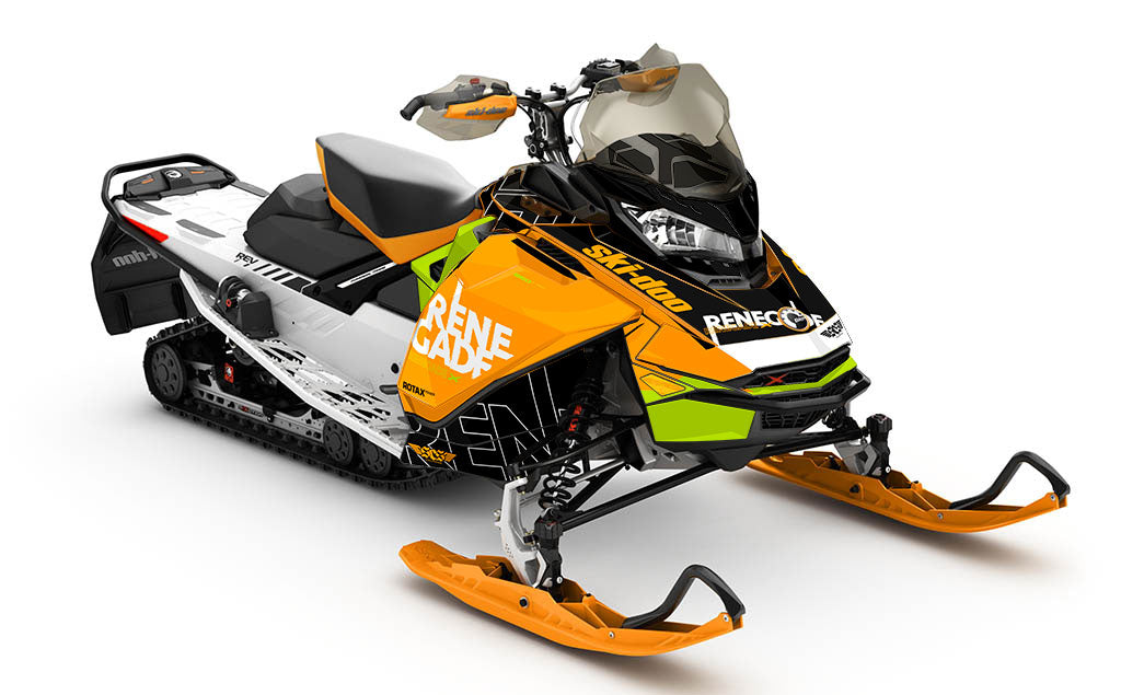 Replay Orange Grey Ski-Doo REV Gen4 Renegade Prem Coverage Sled Wrap