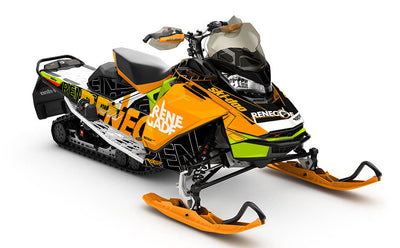 Replay Orange Grey Ski-Doo REV Gen4 Renegade Partial Coverage Sled Wrap