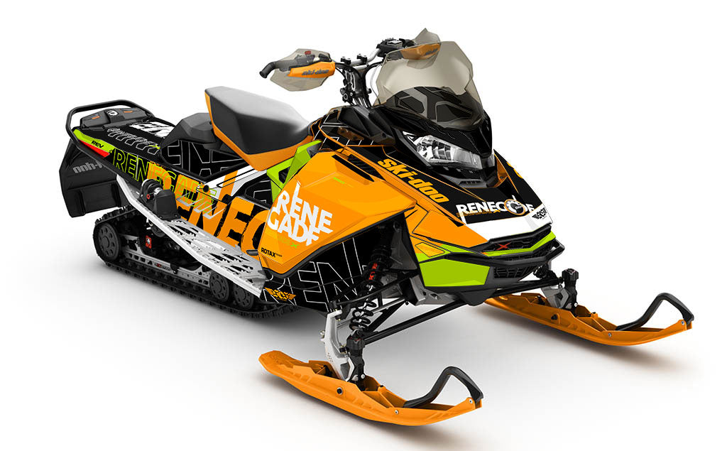 Replay Orange Grey Ski-Doo REV Gen4 Renegade Less Coverage Sled Wrap