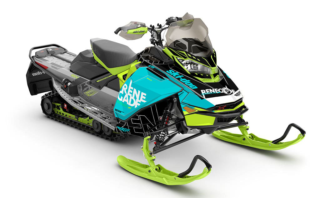 Replay White Black Ski-Doo REV Gen4 Renegade Prem Coverage Sled Wrap