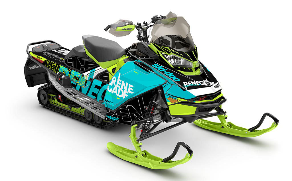 Replay White Black Ski-Doo REV Gen4 Renegade Less Coverage Sled Wrap