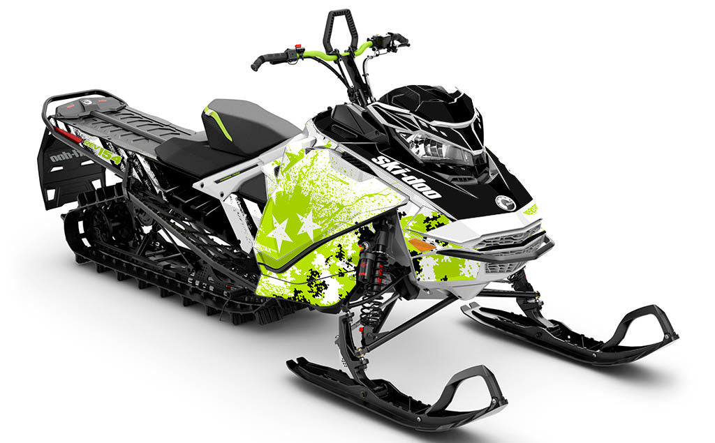 Revert Black Green Ski-Doo REV Gen4 Freeride Partial Coverage Sled Wrap