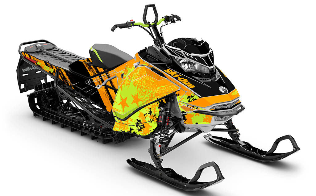 Revert Orange Dayglow Ski-Doo REV Gen4 Freeride Less Coverage Sled Wrap