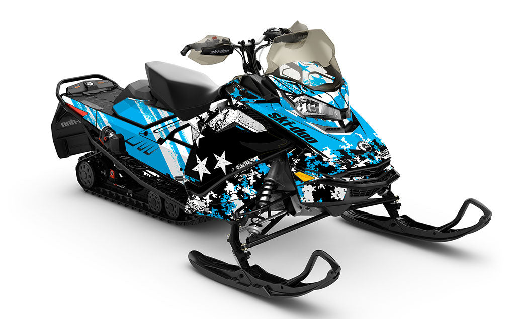 Revert Black Blue Ski-Doo REV Gen4 MXZ Less Coverage Sled Wrap