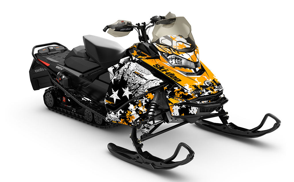 Revert Black Orange Ski-Doo REV Gen4 MXZ Premium Coverage Sled Wrap