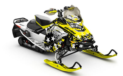Revert Black Yellow Ski-Doo REV Gen4 MXZ Premium Coverage Sled Wrap