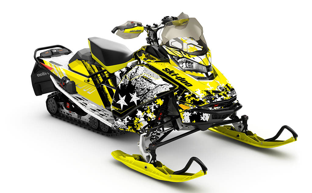 Revert Black Yellow Ski-Doo REV Gen4 MXZ Partial Coverage Sled Wrap