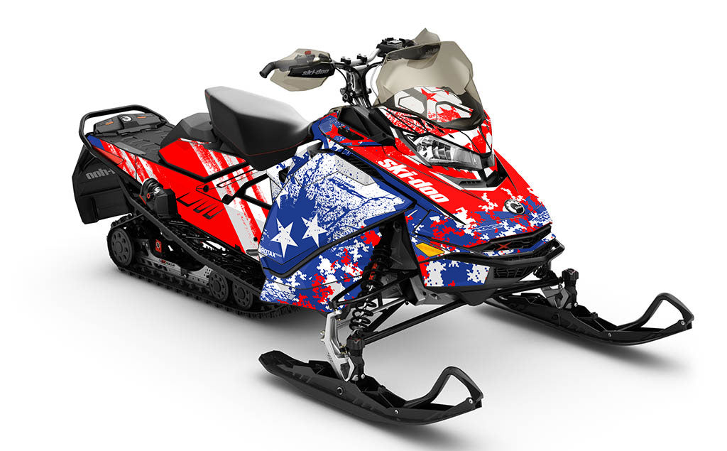 Revert Black Blue Ski-Doo REV Gen4 MXZ Premium Sled Wrap Revert Black Blue Ski-Doo REV Gen4 MXZ Premium Sled Wrap