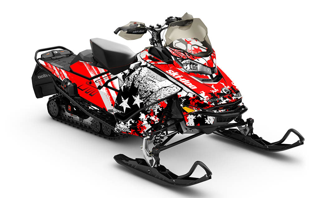 Revert Red White Ski-Doo REV Gen4 MXZ Partial Coverage Sled Wrap