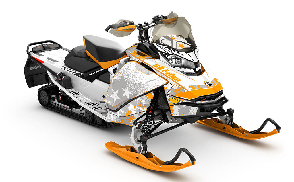 Revert Orange Silver Ski-Doo REV Gen4 Renegade Premium Coverage Sled Wrap