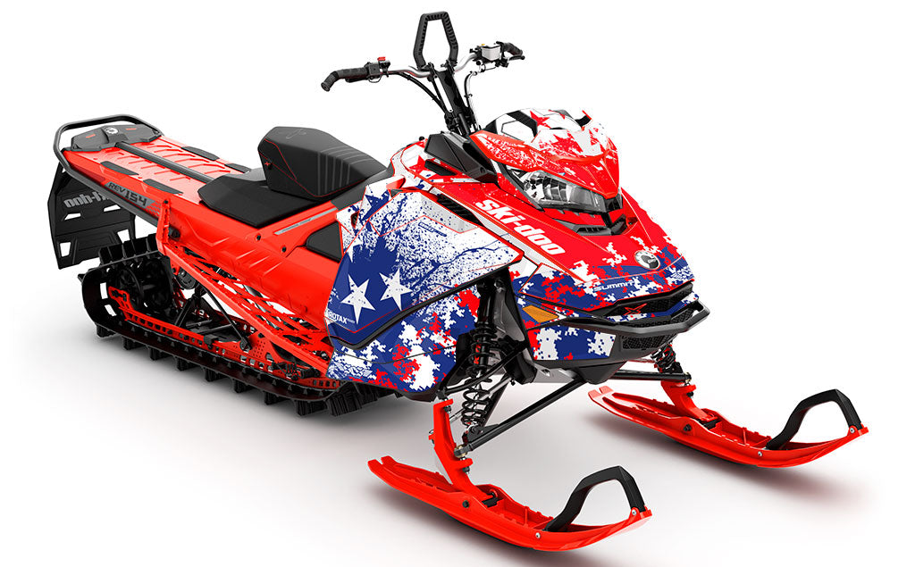 Revert Blue Red Ski-Doo REV Gen4 Summit Premium Coverage Sled Wrap