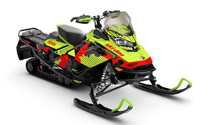 Rogue Green Yellow Ski-Doo REV Gen4 Renegade Less Coverage Sled Wrap