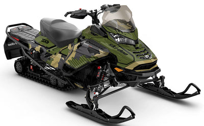 Rogue Yellow Blue Ski-Doo REV Gen4 Wide Less Coverage Sled Wrap