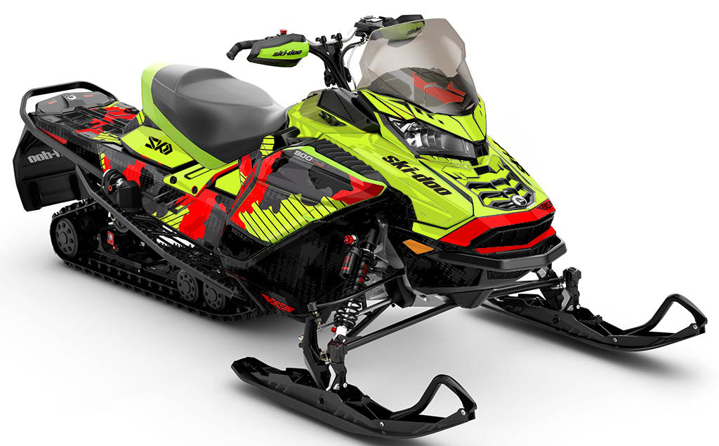 Rogue Yellow Blue Ski-Doo REV Gen4 Wide Premium Coverage Sled Wrap