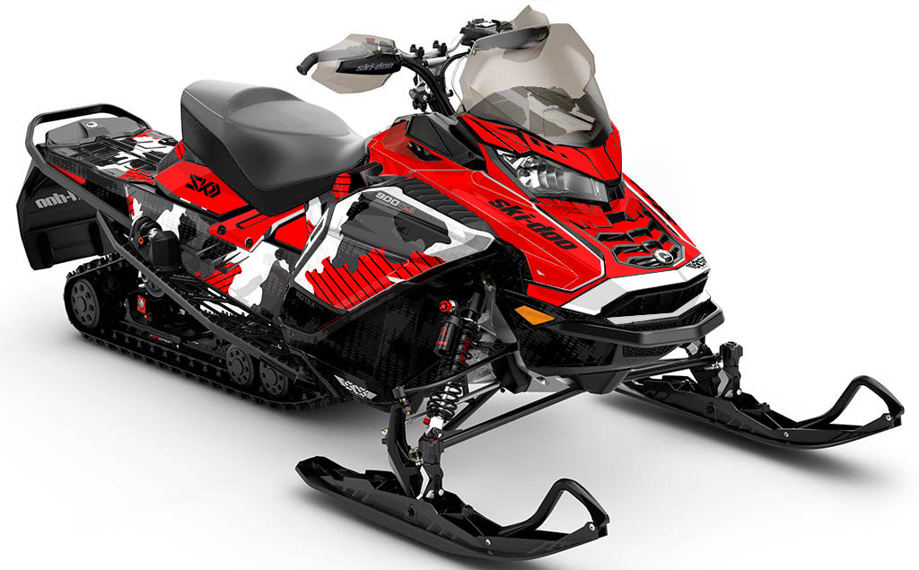 Rogue Green White Ski-Doo REV Gen4 Wide Less Coverage Sled Wrap