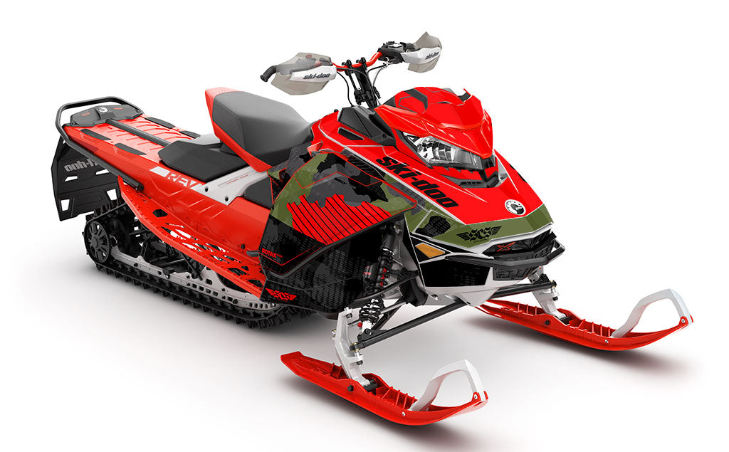 Rogue Green White Ski-Doo REV Gen4 Backcountry Premium Coverage Sled Wrap