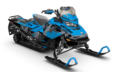 Rogue Teal DayGlow Ski-Doo REV Gen4 Backcountry Less Coverage Sled Wrap