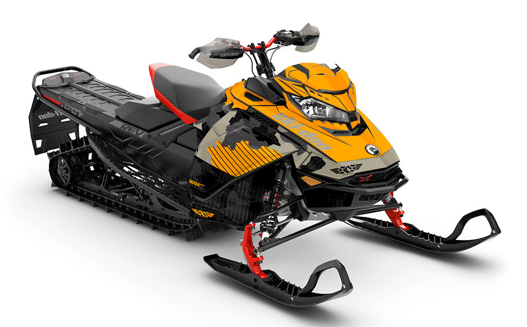 Rogue Yellow White Ski-Doo REV Gen4 Backcountry Premium Coverage Sled Wrap