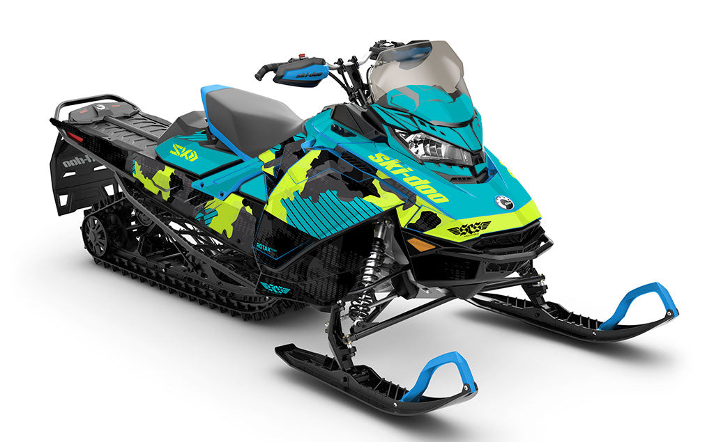 Rogue Black Blue Ski-Doo REV Gen4 Backcountry Partial Coverage Sled Wrap