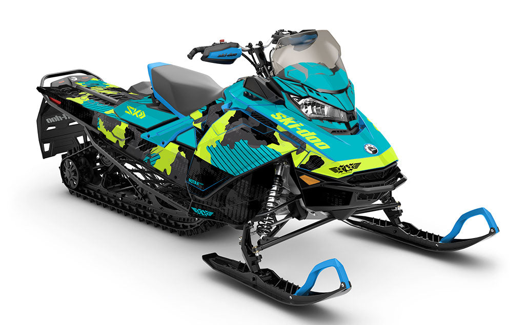 Rogue Black Blue Ski-Doo REV Gen4 Backcountry Less Coverage Sled Wrap