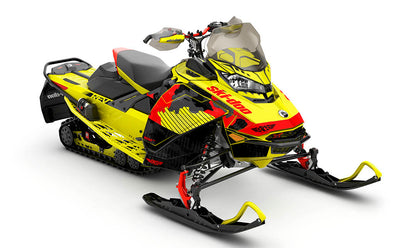 Rogue Orange Yellow Ski-Doo REV Gen4 MXZ Full Coverage Sled Wrap