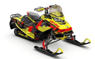 Rogue Orange Yellow Ski-Doo REV Gen4 MXZ Partial Coverage Sled Wrap