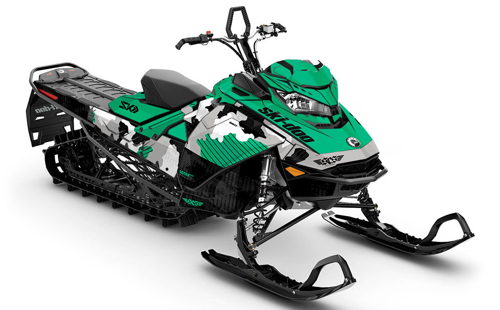 Rogue Green White Ski-Doo REV Gen4 Summit Full Coverage Sled Wrap