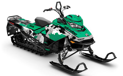 Rogue Green White Ski-Doo REV Gen4 Summit Premium Coverage Sled Wrap