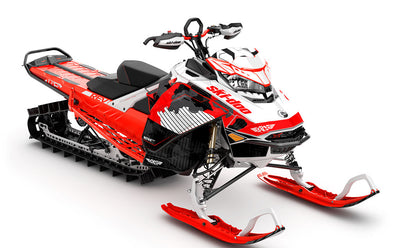 Rogue White Red Ski-Doo REV Gen4 Summit Less Coverage Sled Wrap