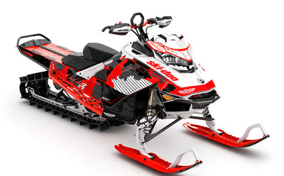 Rogue White Red Ski-Doo REV Gen4 Summit Partial Coverage Sled Wrap
