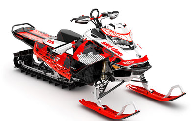 Rogue White Red Ski-Doo REV Gen4 Summit Full Coverage Sled Wrap