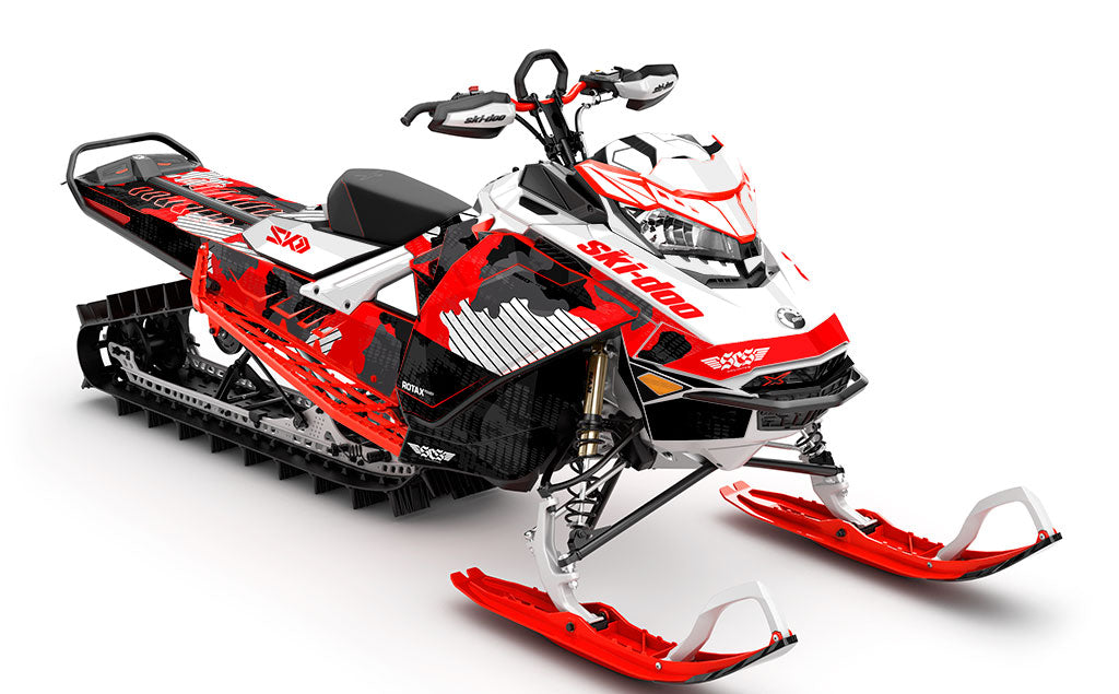 Rogue White Red Ski-Doo REV Gen4 Summit Premium Coverage Sled Wrap