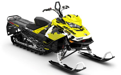 Rogue Yellow White Ski-Doo REV Gen4 Summit Less Coverage Sled Wrap