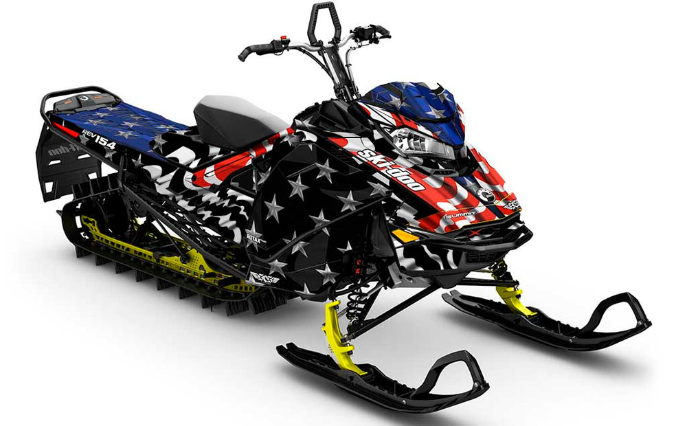 Screaming Freedom Black Red Ski-Doo REV Gen4 Sled Wrap Premium Coverage Sled Wrap