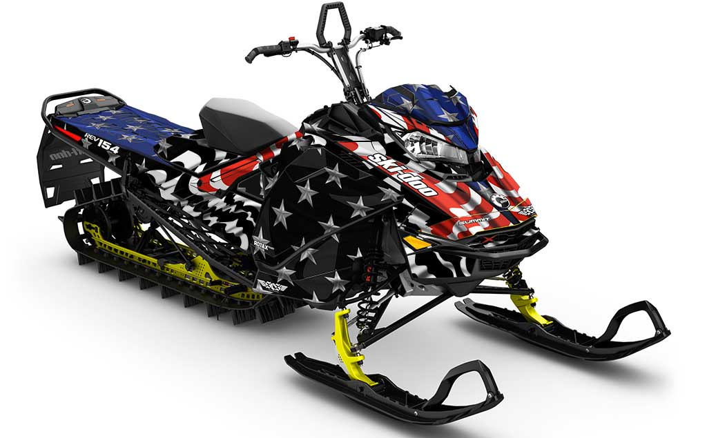 Screaming Freedom Black Red Ski-Doo REV Gen4 Sled Wrap Premium Coverage Sled Wrap