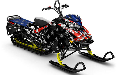 Screaming Freedom Black Red Ski-Doo REV Gen4 Sled Wrap Premium Coverage Sled Wrap