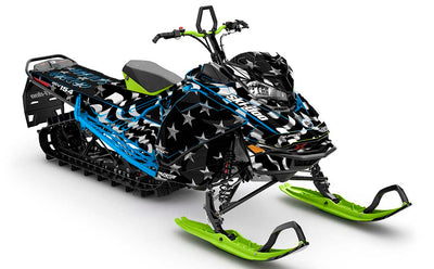 Screaming Freedom Black White Ski-Doo REV Gen4 Sled Wrap Premium Coverage Sled Wrap