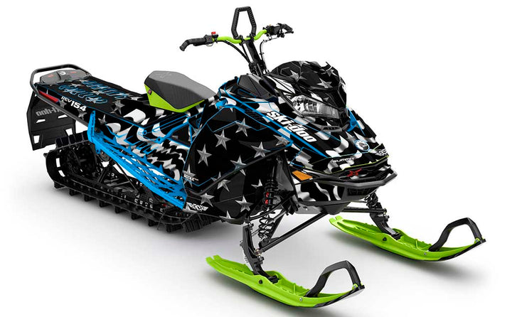 Screaming Freedom Red Blue Ski-Doo REV Gen4 Sled Wrap Premium Sled
