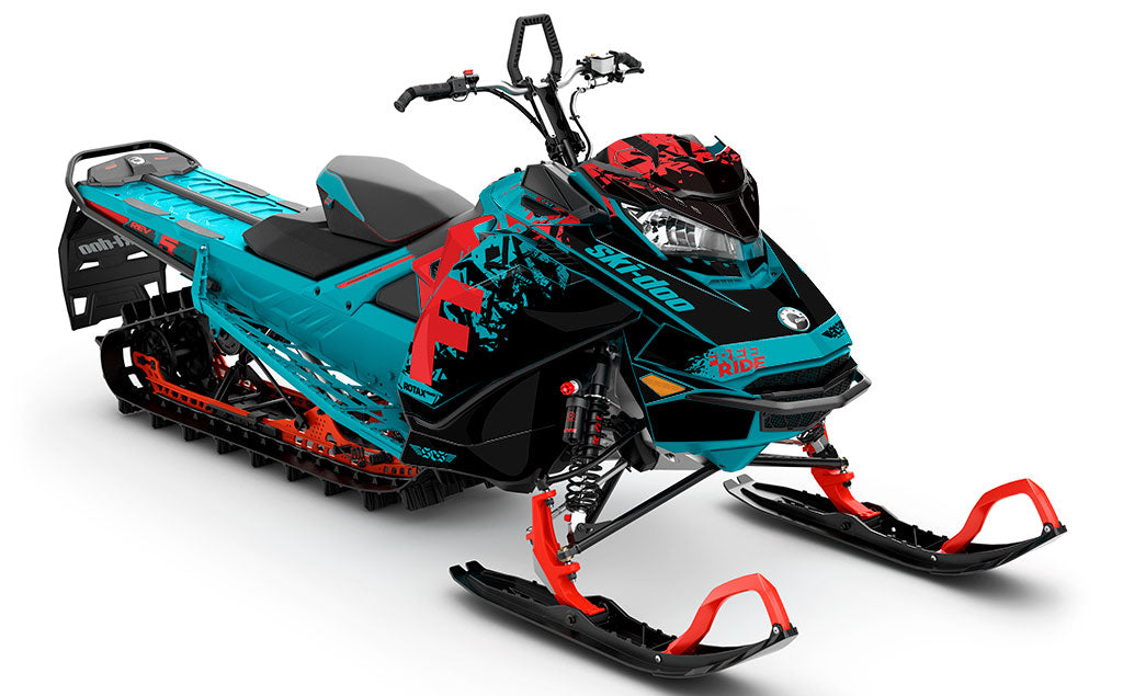 Shatter Lava Teal Ski-Doo REV Gen4 Freeride Full Coverage Sled Wrap