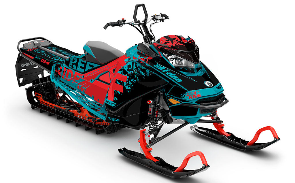 Shatter Grey Green Ski-Doo REV Gen4 Freeride Premium Sled Wrap
