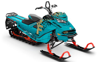 Shatter Gold Teal Ski-Doo REV Gen4 Freeride Full Coverage Sled Wrap