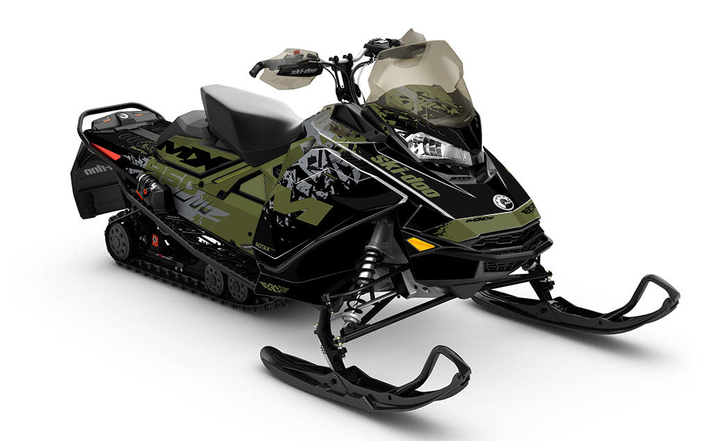 Shatter Army Grey Ski-Doo REV Gen4 MXZ Premium Coverage Sled Wrap