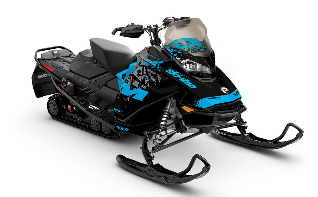 Shatter Blue Grey Ski-Doo REV Gen4 MXZ Less Coverage Sled Wrap